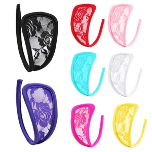 Женское кружевное нижнее белье с цветочным рисунком, невидимое сексуальное нижнее белье, однотонные полые стринги