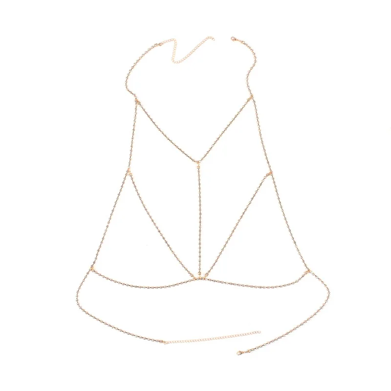 Летнее бикини цепь для тела сексуальное пляжное ожерелье полная цепочка стразы