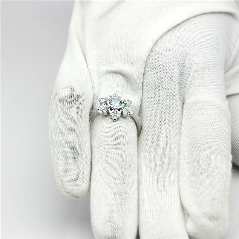 Круглый вырез 5 мм 0.50CT Циркон 925 стерлингового серебра Halo акценты Снежный хлопья