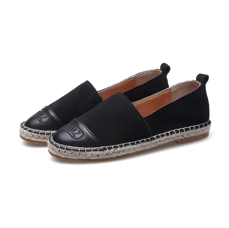 Black LAASIMI Basic/3 цвета; женская обувь на плоской подошве; модные эспадрильи; женская повседневная обувь; женские лоферы из флока; сезон весна-осень - Цвет: Black