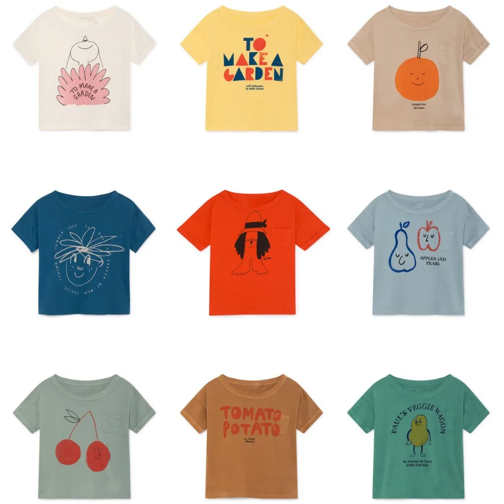 INS/Летняя модная детская футболка с короткими рукавами для мальчиков и девочек