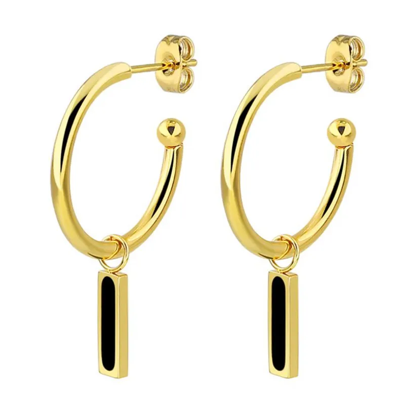 

Shi56 316 L Stainless Steel Women Charms Drop Earrings Rose Gold Vacuum Plating Good Quality No Easy Fade Allergy Free
