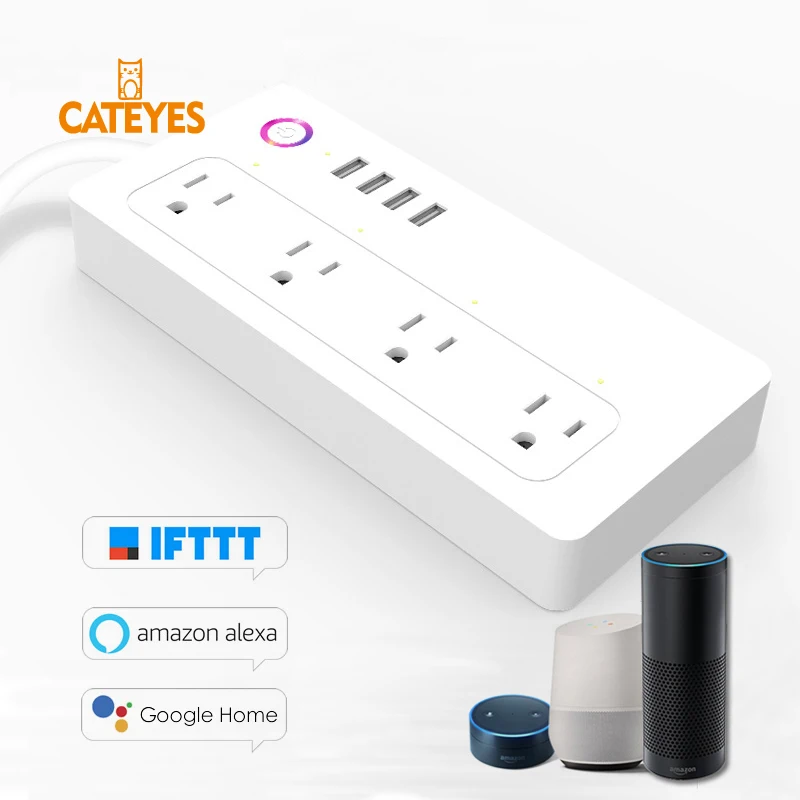 Удлинитель сетевой Cateyes с 4 розетками и USB портами|Комплекты умного дома| |