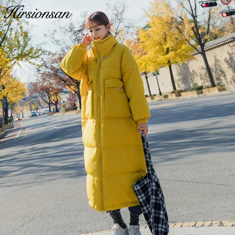 Hirsionsan/зимнее пальто для женщин коллекция 2018 года Корейская свободная Толстая