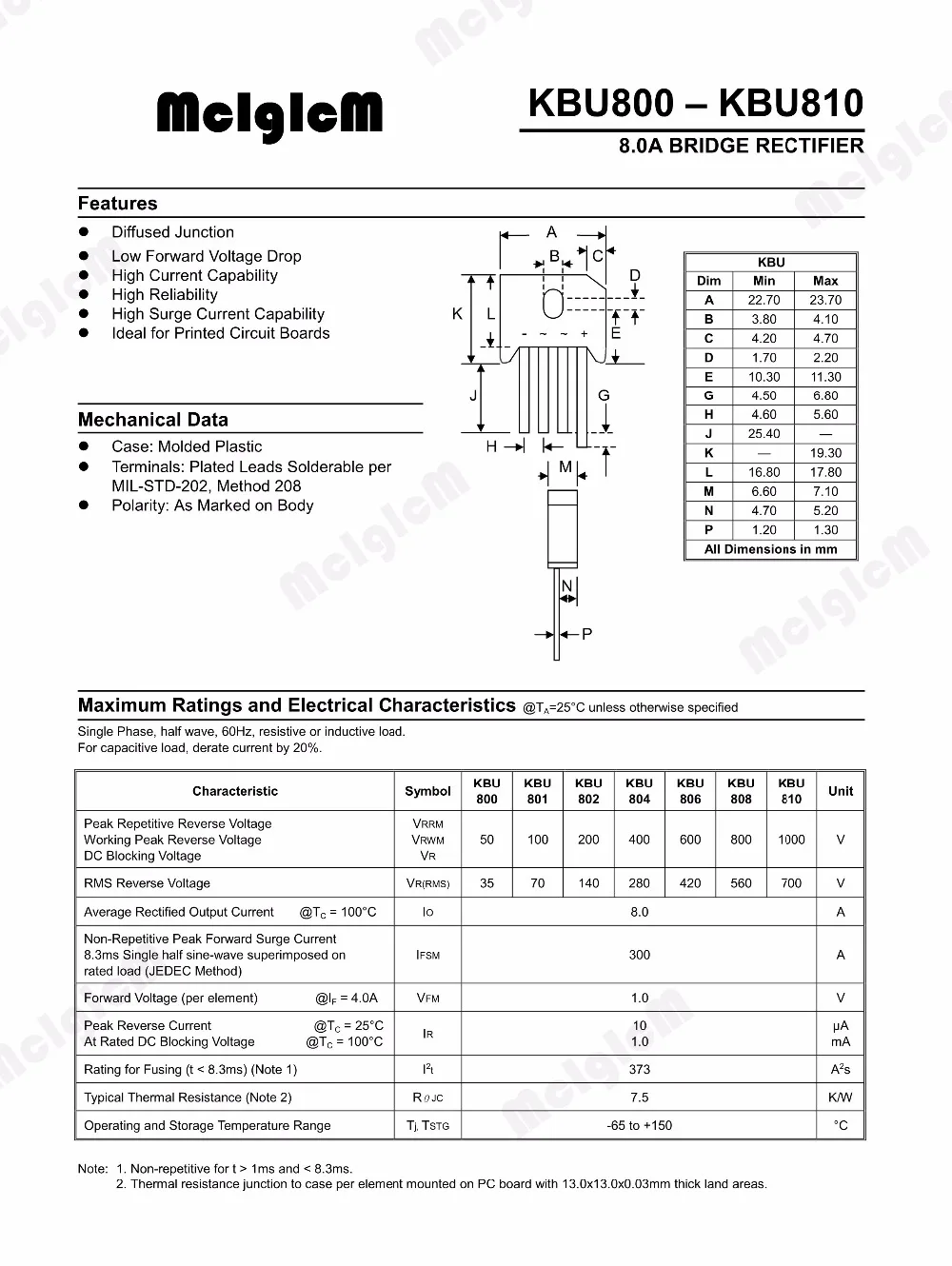 MCIGICM 5 шт. 8A 1000 В диодный мостовой выпрямитель kbu810|bridge rectifier|diode bridge rectifierdiode |