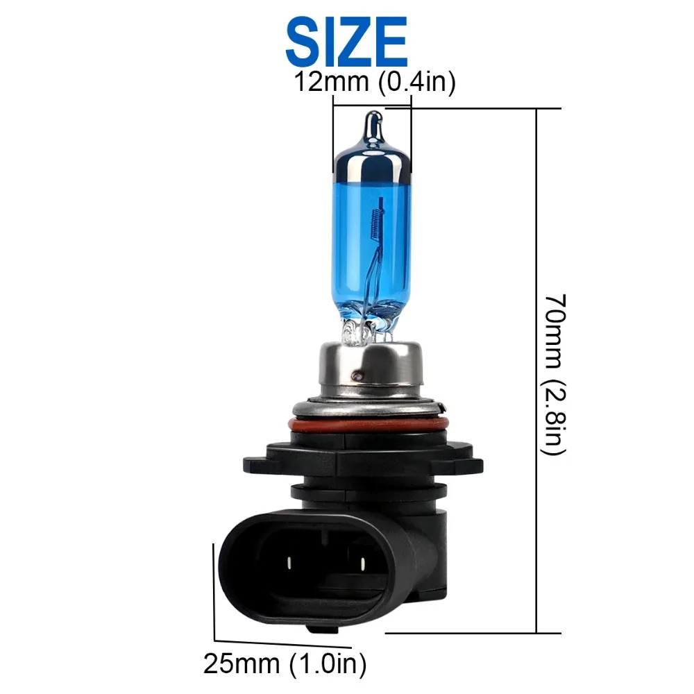2pcs 12V 100W 9012 HIR2 4300K Super Bright Halogen Light White Headlight Bulb Auto Lamp Fog Lights Universal Car Styling | Автомобили и