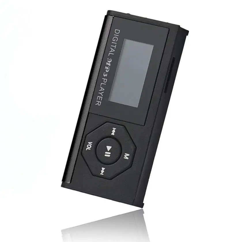 Модный мини USB MP3 музыкальный медиаплеер с поддержкой ЖК-экрана 16 Гб Micro SD TF карта стильный дизайн спортивный компактный - Цвет: Черный