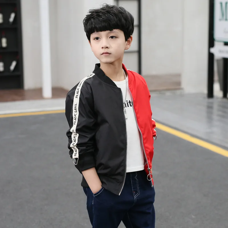 JIORMY 2019 autumn new fashion boys jackets big children's letter stitching zipper outerwears kids tops clothes |