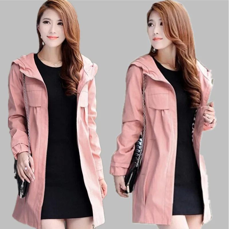 Весенние женские пальто ветровка новинка средней длины большой размер 6XL Тренч