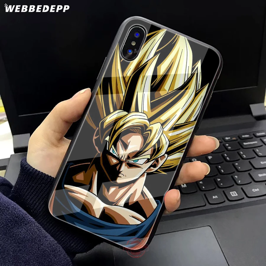 WEBBEDEPP dragon ball Z HD son goku Tempered Glass Phone Case for Apple iPhone XS Max XR X 8 7 6S Plus 5S SE Cover | Мобильные