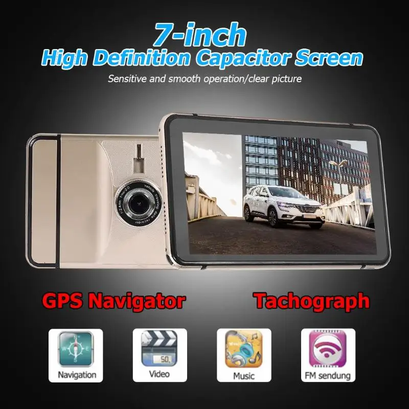 7-дюймовый Android 4 GPS навигатор Автомобильный видеорегистратор Sat емкостной экран