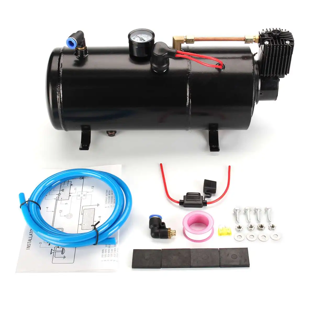 3L воздушный компрессор бак 150PSI 12V Поезд рога воздушный шланг протектор переключатель транспортное средство для грузовика поезд