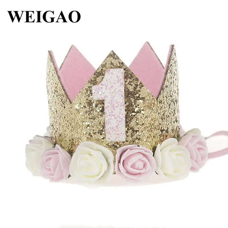 1 Crown WEIGAO 40 дюймов номер 1 Воздушные шары розовое золото один год баллон для маленьких мальчиков и девочек первый день рождения первый год День рождения воздушные шары - Цвет: 1 Crown
