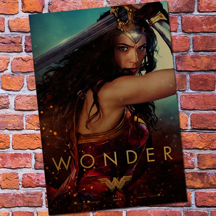 Винтажный бумажный Ретро аниме постер-Wonder Woman DC-poster cudi poster/Винтажный домашний Настенный декор