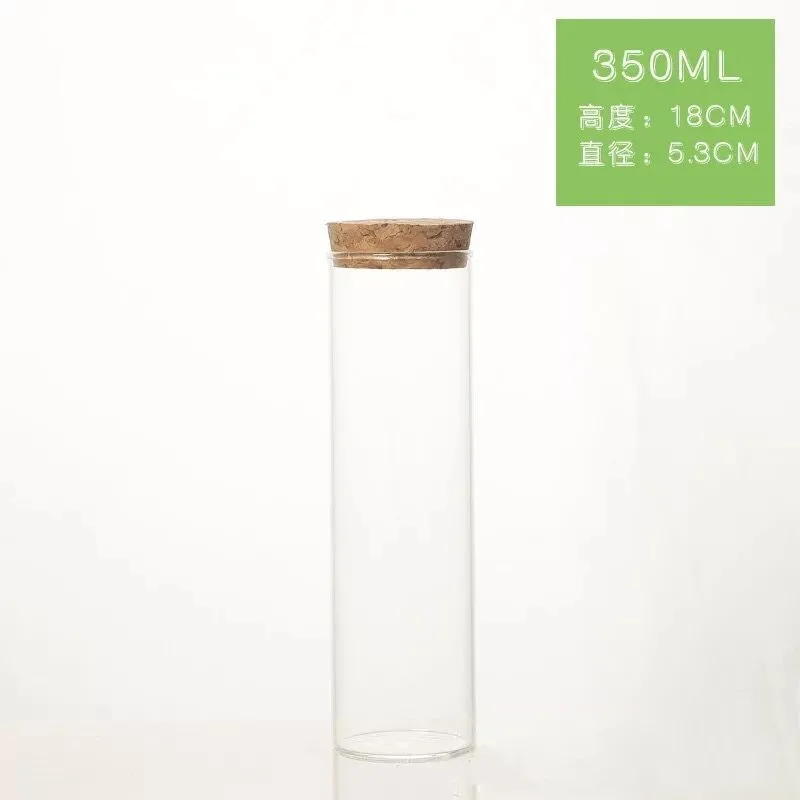 53x180mm 350ml 100/150/200/250/300/350/400 мл большими прозрачными Еда конфеты стеклянные бутылки банки Емкость бутылка коробка(с крышкой) Свадебный Декор для дома - Цвет: 53x180mm 350ml