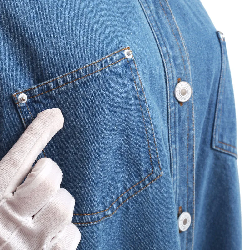 Новинка 2017 года весеннее джинсовое пальто плюс размера длинная синяя ветровка в