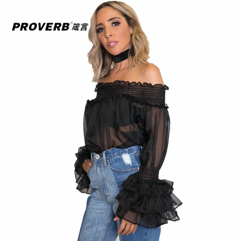 PROVERB Summer Women's Going out Cute Petal Sleeve Blouse Solid Colored Ruffle Boat Neck Full Polyester |