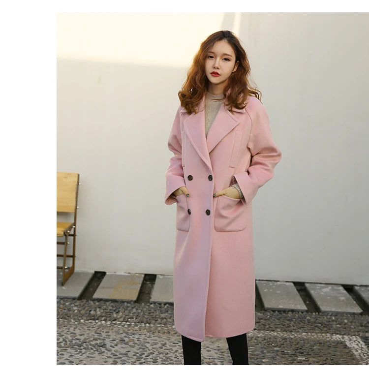 Женские зимние куртки двубортное элегантное теплое Женское шерстяное пальто 2017