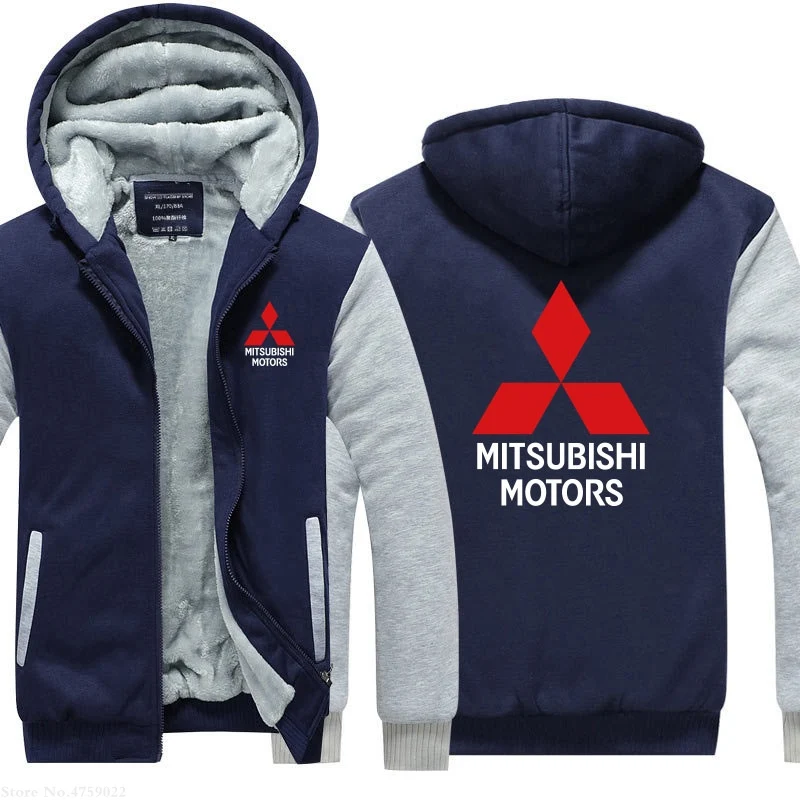 Зимняя мужская Повседневная Толстовка Mitsubishi флисовая толстовка на молнии с