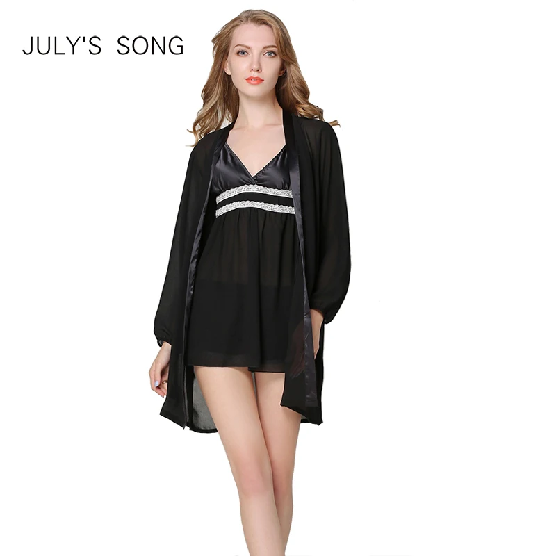 Пижама JULY'S SONG 3 шт. кружевная костюм на весну и лето ночная рубашка из