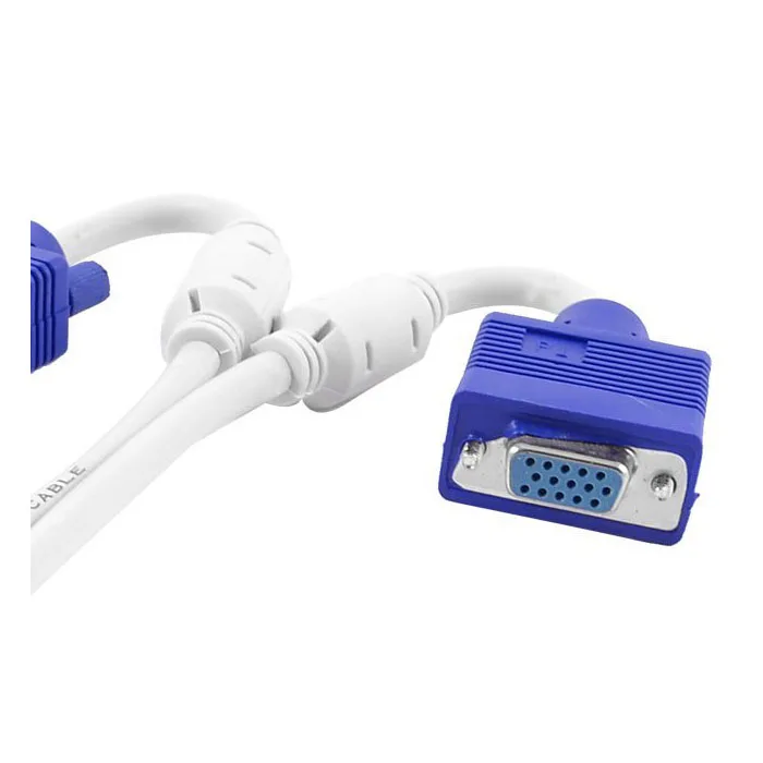 Мужской 15 контактный VGA 25 4 см Женский кабель двойной белый/синий|Кабели VGA| |