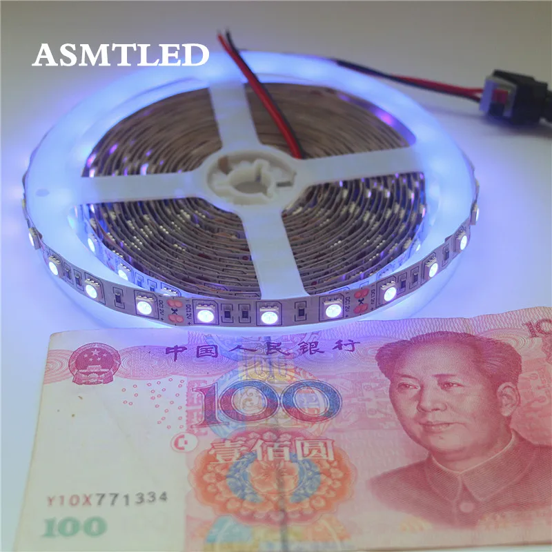 5050 SMD УФ Светодиодные ленты светильник 60 светодиодов/m не водонепроницаемый DC12V