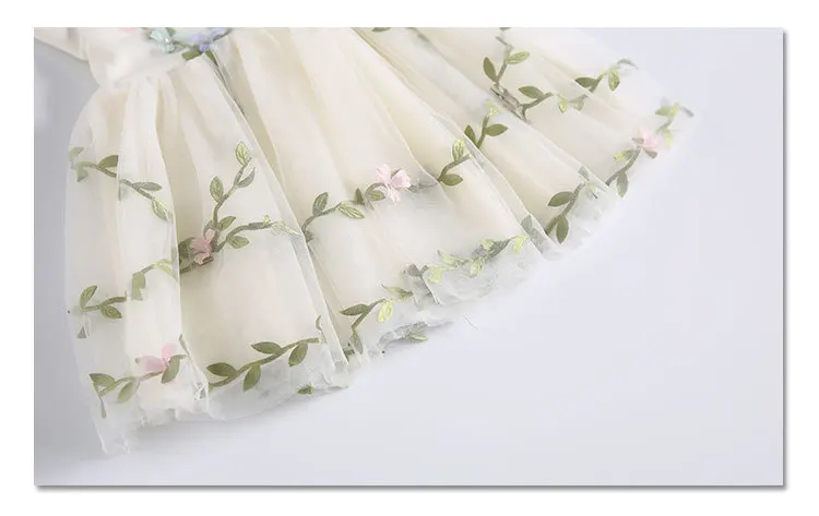 2018 весеннее крестильное платье принцессы для дня рождения с цветочной вышивкой