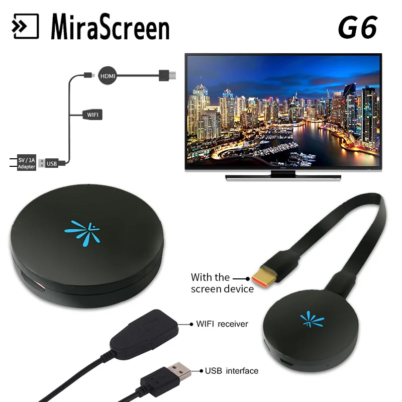 Mirascreen TV Stick G6 Wifi 2 4G/5G HDMI 1080P Дисплей приемник miracast Airplay DLNA для ios планшет телефон