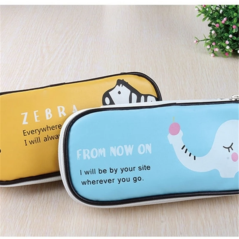 Пенал из искусственной кожи с животными каваи канцелярские товары мультяшный