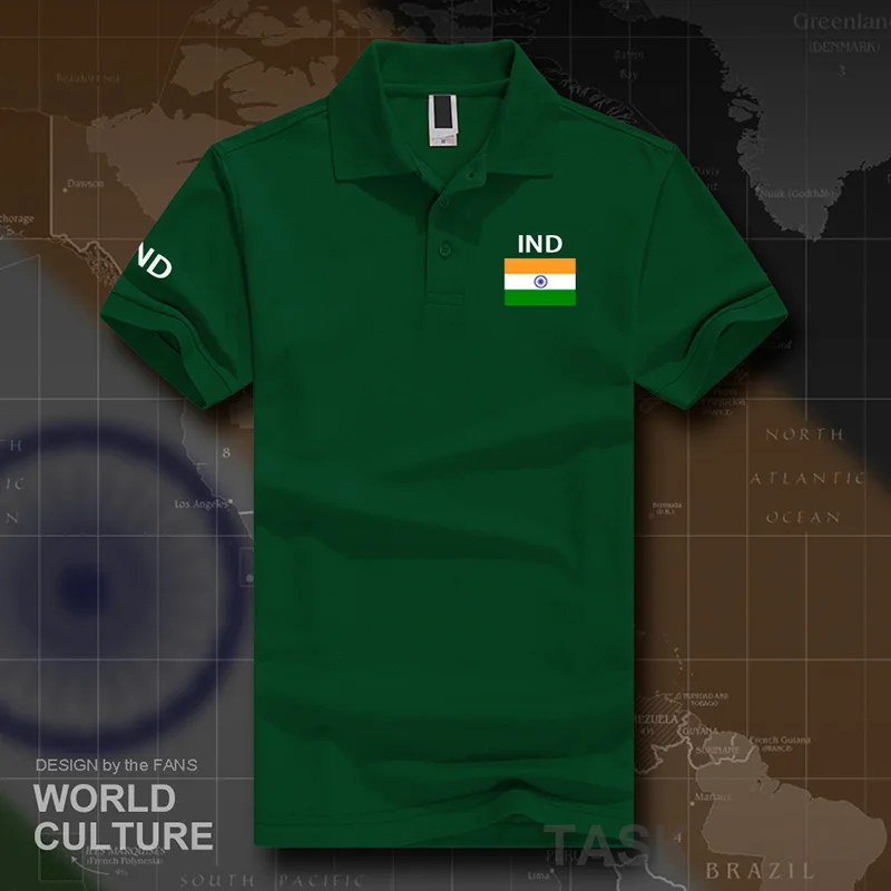 Рубашка-поло мужская с коротким рукавом 2017 хлопок индийский флаг | Мужская одежда