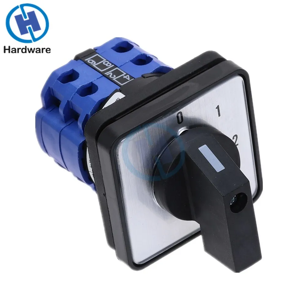 20A 660V 3 Position 0-1-2 8 Terminals Rotary Cam Changeover Switch LW28-20