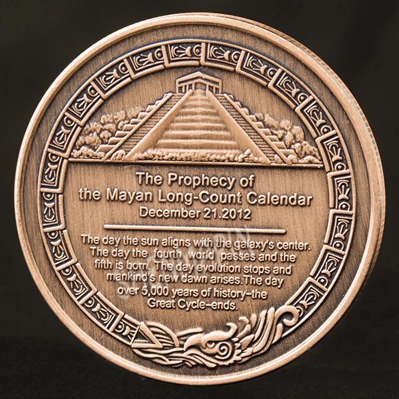 Maya Aztec памятная монета индийский Майский календарь с длинным счетом наградная монета Maya Civilization фиолетовые медные монеты