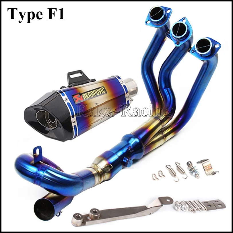 Type F1 Мото rcycle Akrapovic выхлопная труба глушителя полная система скользящая трубка Escape moto для Yamaha MT09 fzfz09 FZ-09- XSR900 - Цвет: Type F1