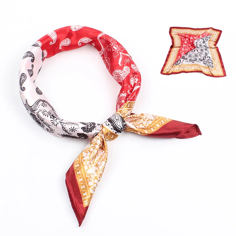 New Fashion Women Square Scarf Vintage Print Headband Handkerchief Hair Band Neckband |
