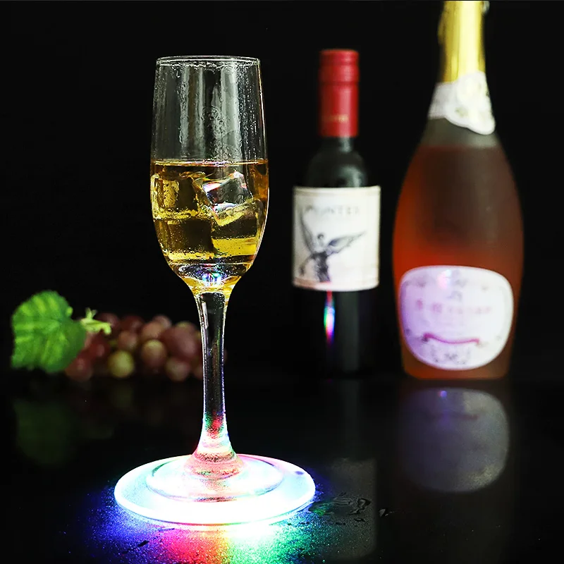 1 шт. LED Coaster круглая чашка для бутылки коврик многоцветный ультра-тонкое