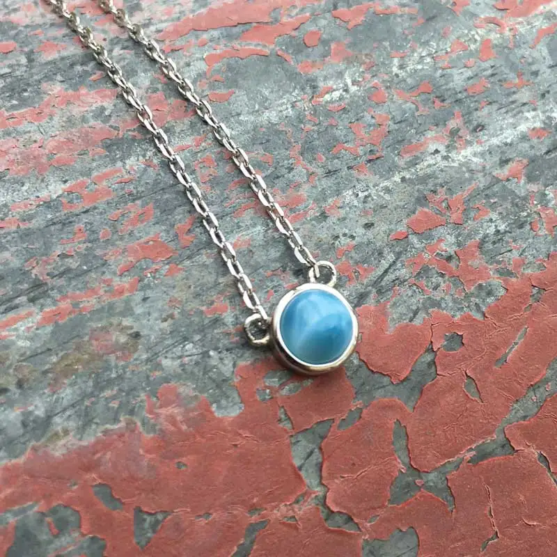 Женская подвеска Ларимар CSJ из натурального синего серебра 5 мм свадебные и