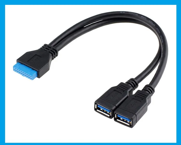 Кабель-Переходник usb 3 0 20 pin (штекер) на 2 a (гнездо) для материнской платы Asus P7P55/USB3