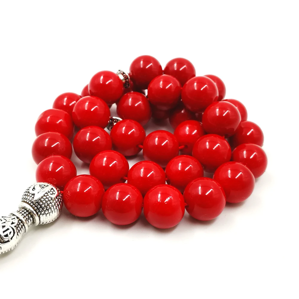 Женские красные четки для молитвы tasbih из Красного камня ювелирные украшения