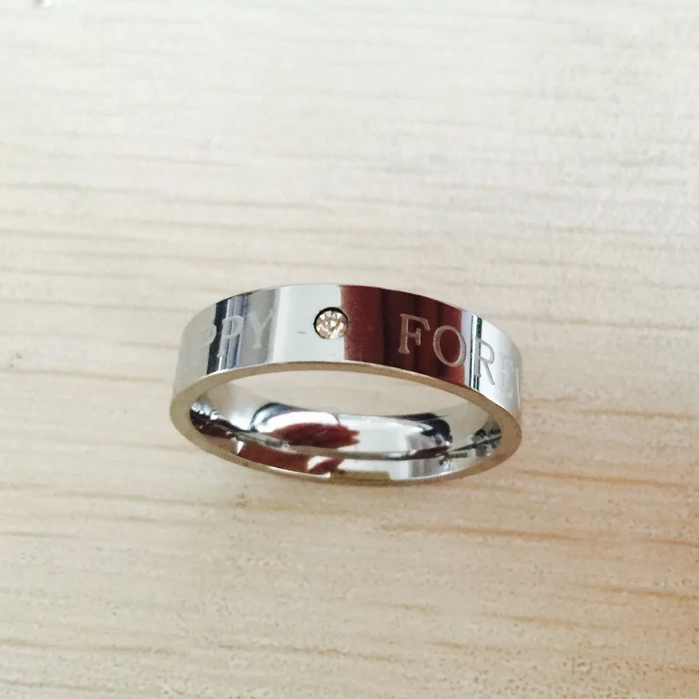 Обручальное кольцо HAPPY FOREVER из титановой стали белое золото 6 мм 316|love ring|wedding bandring