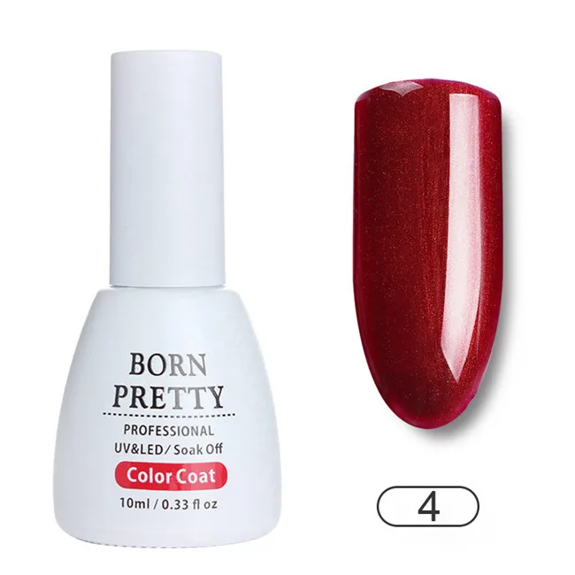 BP-04 BORN PRETTY красный блестящий Гель-лак для ногтей Bling Shining Soak Off Маникюр УФ-гель для дизайна ногтей лак 10 мл - Цвет: BP-04