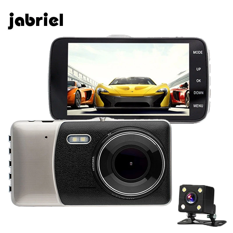 

Видеорегистратор Jabriel, 4 дюйма, FHD 1080P, с камерой заднего вида