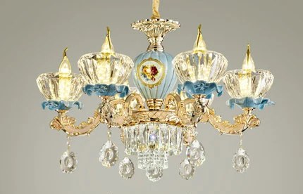 6 lights chandelier Роскошная хрустальная люстра для гостиной, классическая хрустальная люстра, светильник для спальни, Золотая лампа, светодиодный потолочный светильник с кристаллами - Цвет абажура: 6 lights chandelier