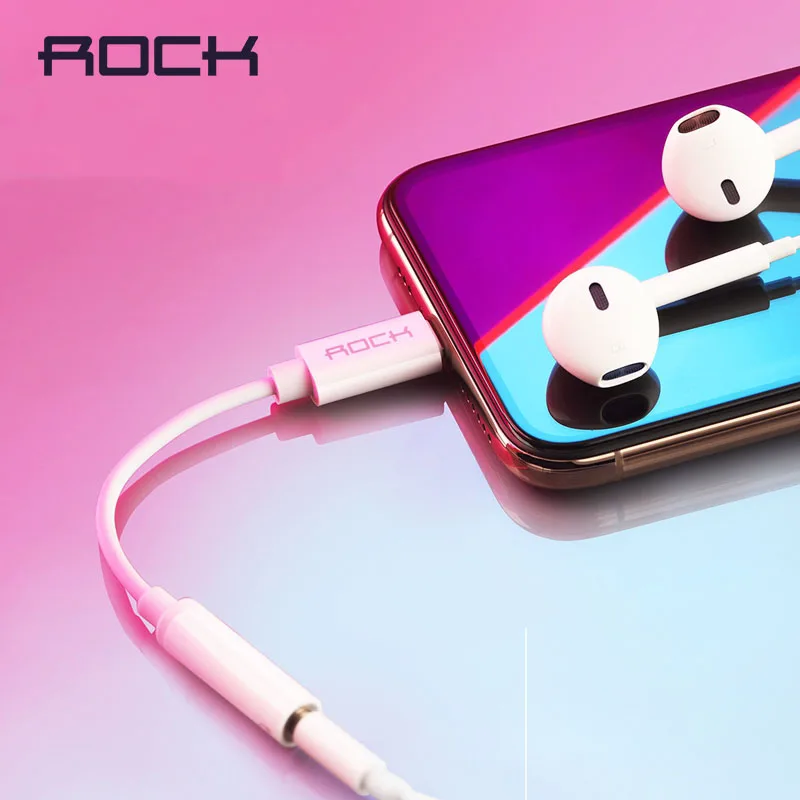 ROCK Lighting 3,5 мм аудио кабель-адаптер для Lightning 3,5 мм разъем для наушников конвертер для iPhone 7 8 X Xs OTG AUX Adaptador
