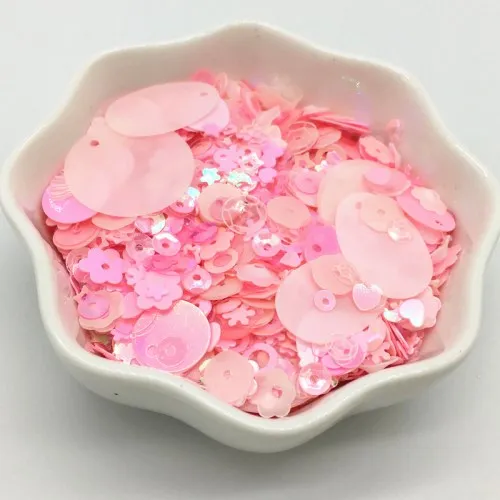 Pink mix size 30g Пайетками 3-30 м смешивания Размеры плоские круглые чашки цветок Свободные ПВХ конфетти из блесток швейных ремесел блестка свадебные DIY аксессуары 30 г - Цвет: Pink mix size 30g