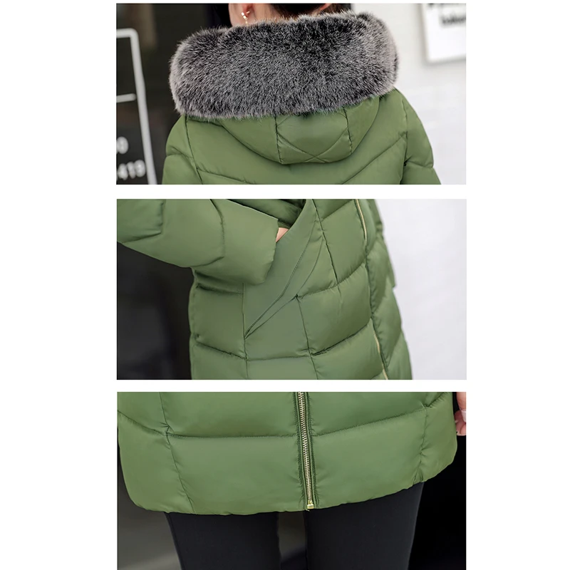Парка женская с искусственным мехом|parka female|winter coat women furcoat jacket |