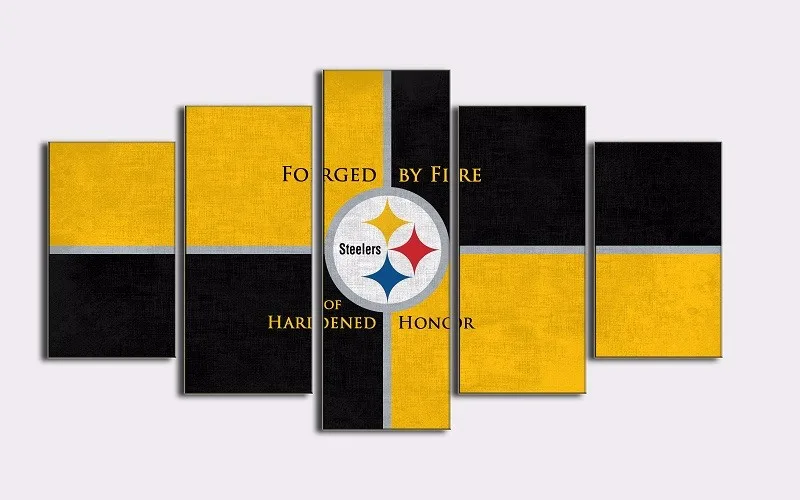 Графика на холсте «Wall Art Printed Sports Painting On Canvas Room Decoration Poster Picture Unframed Modern letter forged by fire steelers on»