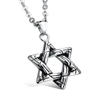 hot six star pendant necklace men women personality hipster retro necklaces pendants statement jewelry gifts