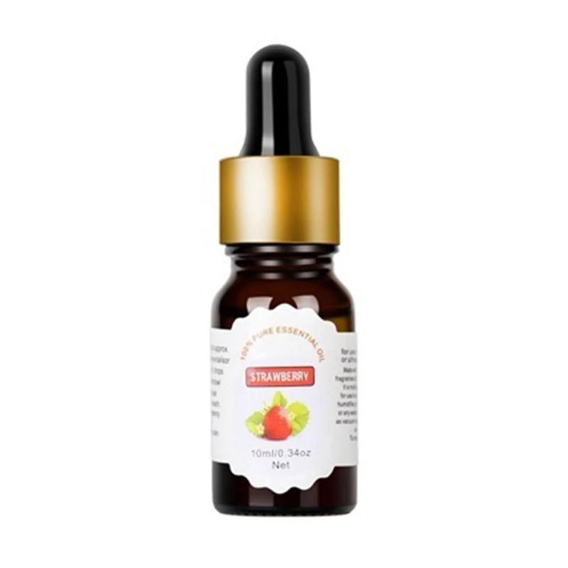 strawberry Натуральный 10 мл водорастворимый Цветочный Фруктовый эфирное масло снимает стресс для увлажнителя воздуха ароматизатор лампа освежитель воздуха ароматерапия - Цвет: strawberry