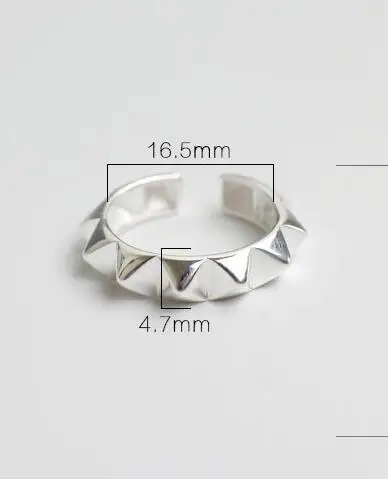SHANICE 925 пробы Серебряное кольцо открытие треугольник трек Корея Стиль Винтаж ювелирные изделия Bijoux Femme