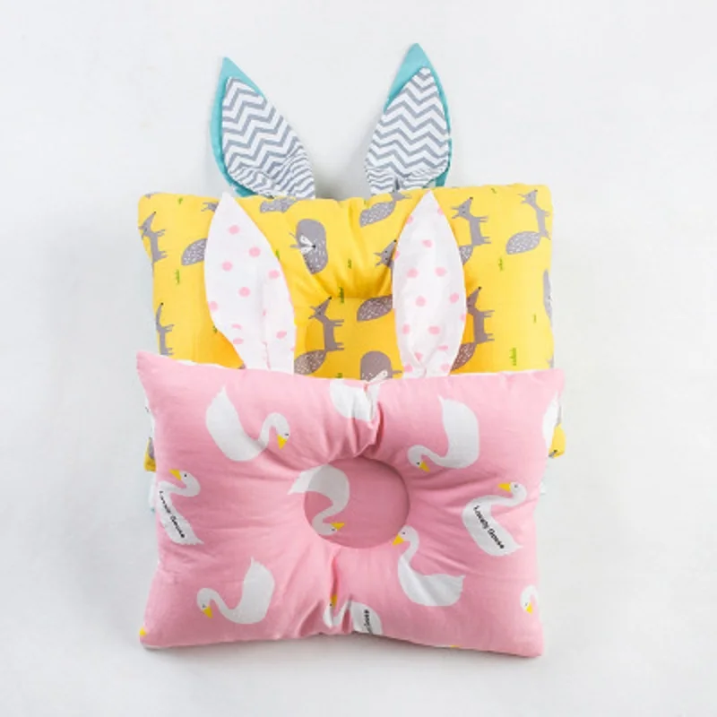 rabbit ears cotton baby pillow head protection newborn infant nursing room decor babykamer bed cushion | Мать и ребенок